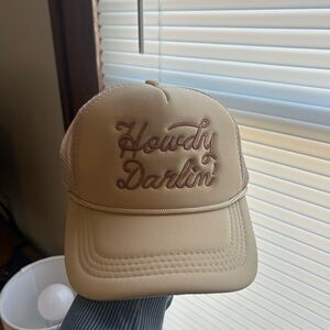 Beige 'Howdy Darlin' Trucker Hat
